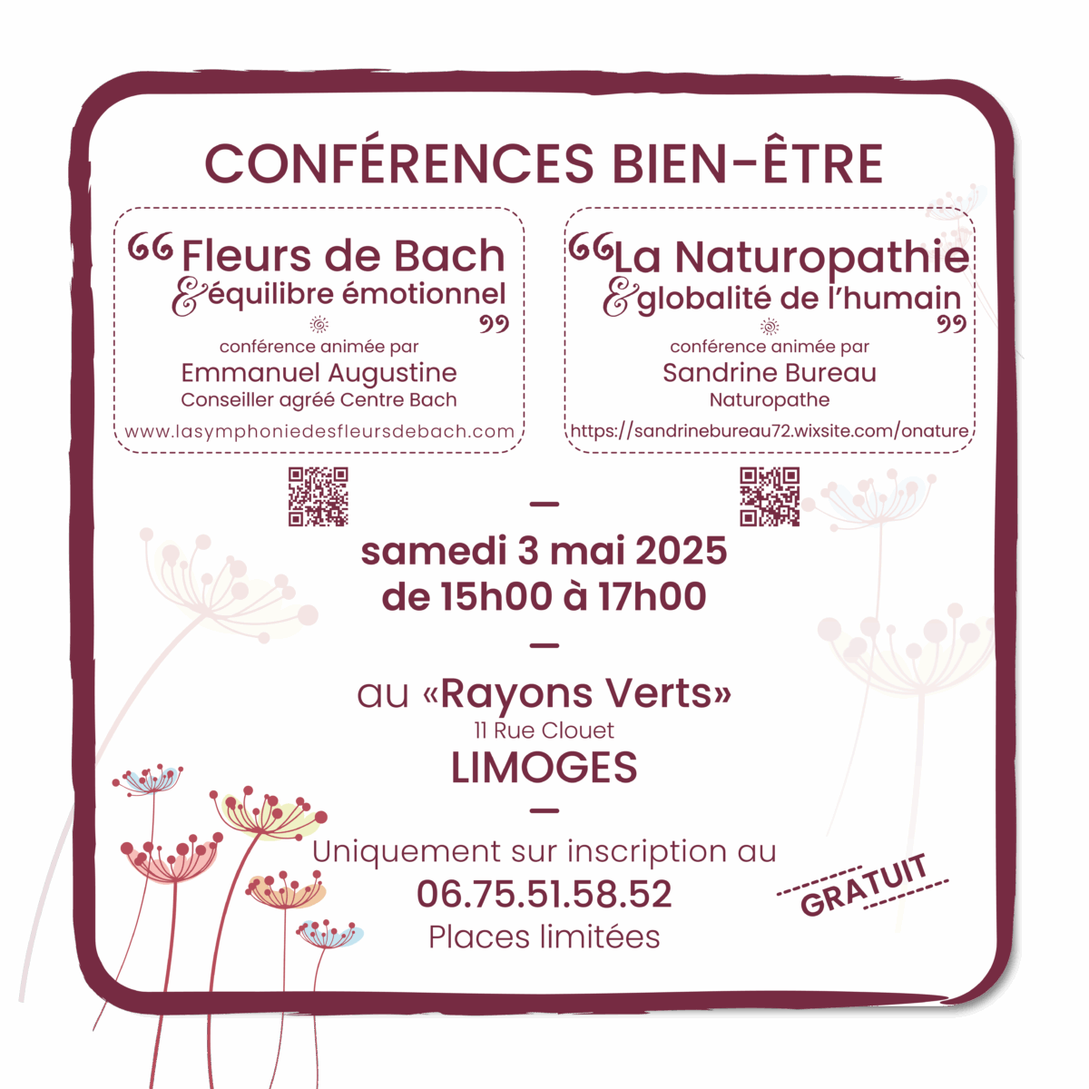 Conférence Fleurs de Bach & Naturopathie