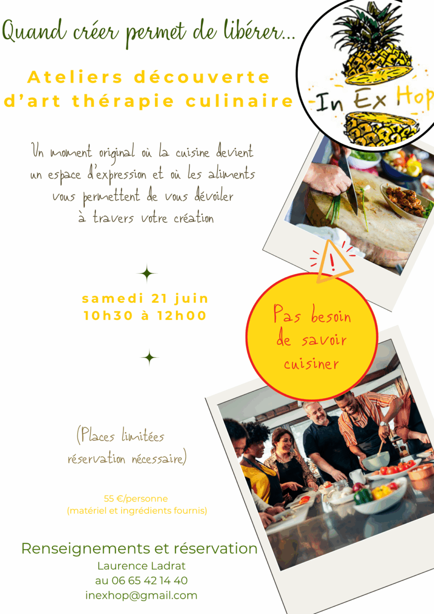 Atelier découverte art thérapie culinaire