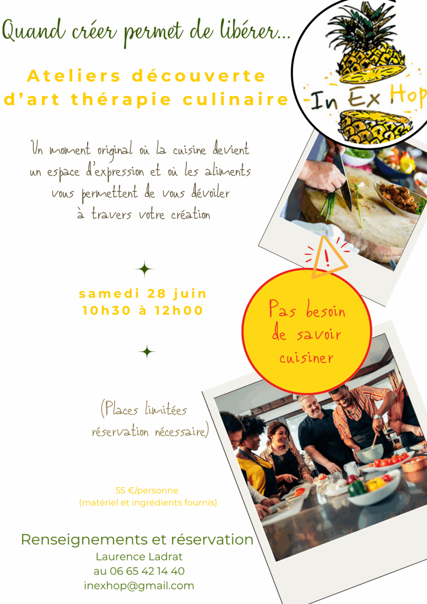 Atelier découverte art thérapie culinaire