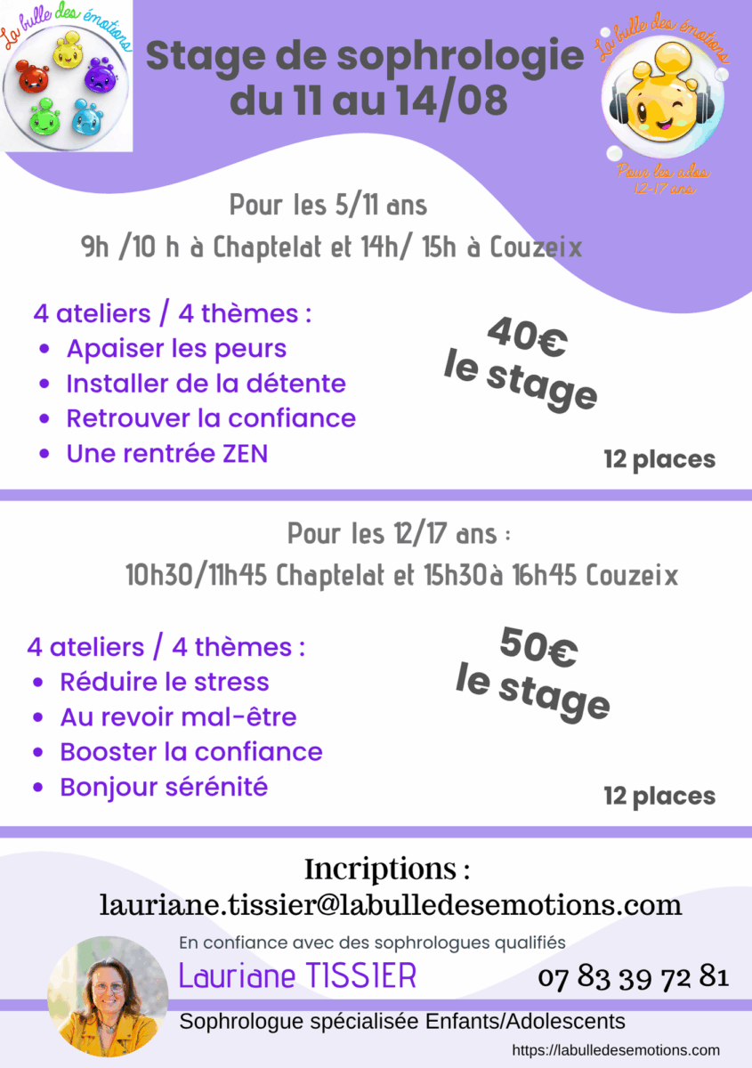 Stage de sophrologie enfants/ados