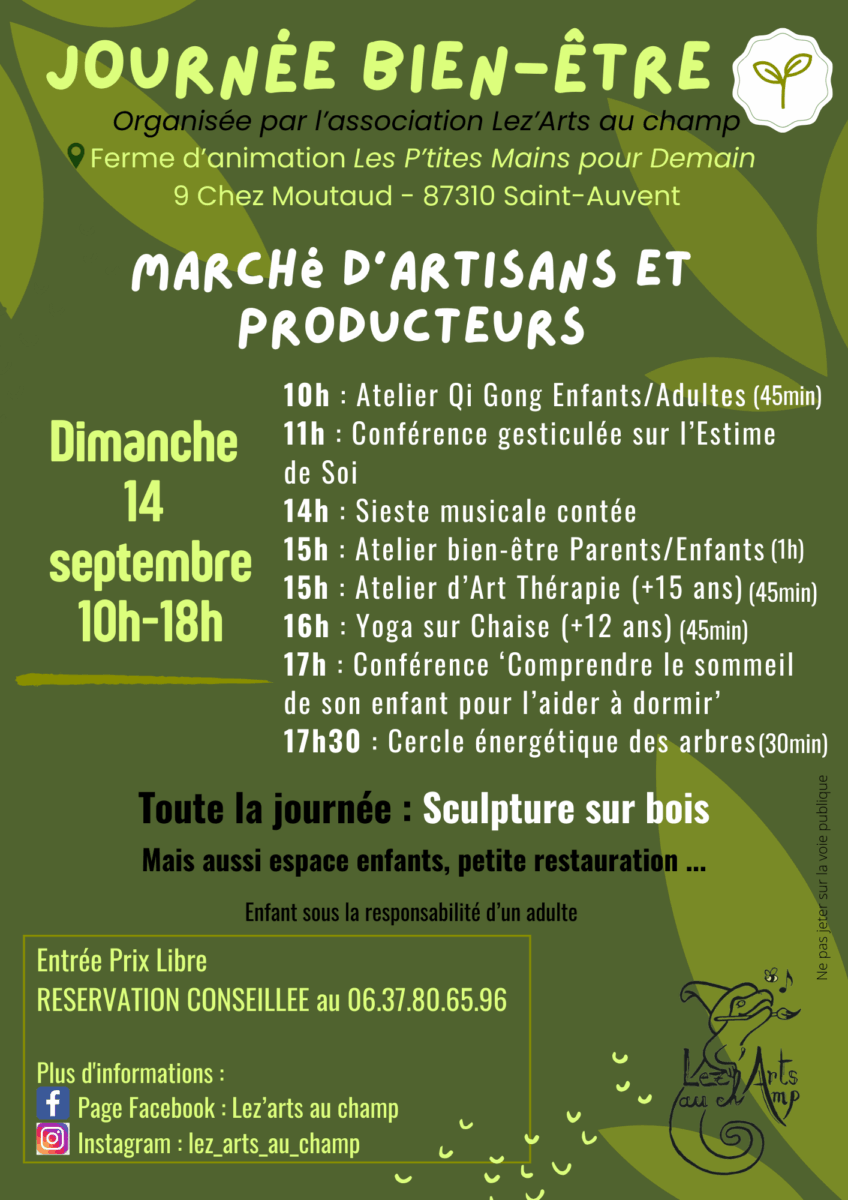 programme de la journée Bien-être à St Auvent